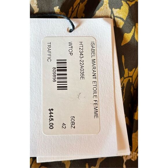 ISABEL MARANT ÉTOILE AMIRYA TOP in Brown Multi NWT Size 42/ US 10 - Picture 7 of 8